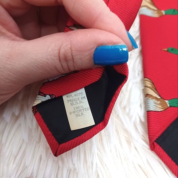 Vintage Silk Neck Tie - Ducks - Picture 5 of 6